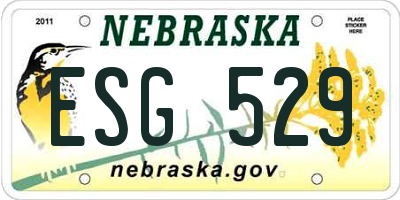 NE license plate ESG529
