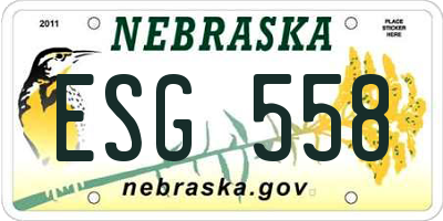 NE license plate ESG558