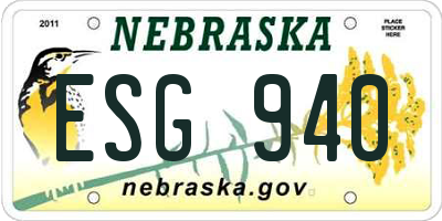 NE license plate ESG940