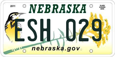 NE license plate ESH029