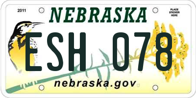 NE license plate ESH078