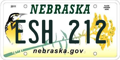 NE license plate ESH212
