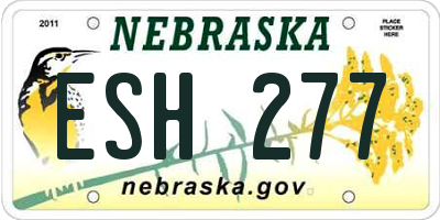NE license plate ESH277