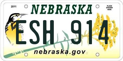 NE license plate ESH914