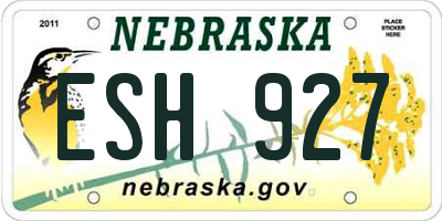 NE license plate ESH927