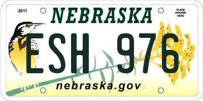 NE license plate ESH976