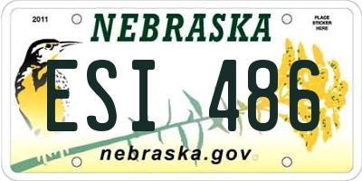 NE license plate ESI486