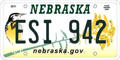 NE license plate ESI942