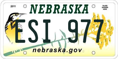 NE license plate ESI977