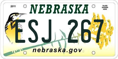 NE license plate ESJ267