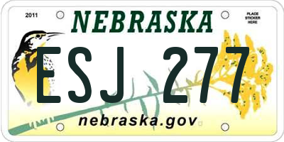 NE license plate ESJ277