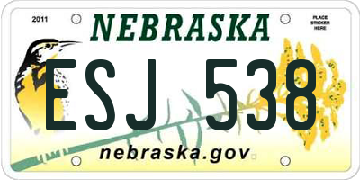 NE license plate ESJ538