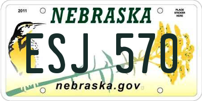 NE license plate ESJ570