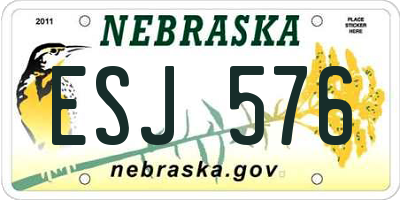 NE license plate ESJ576