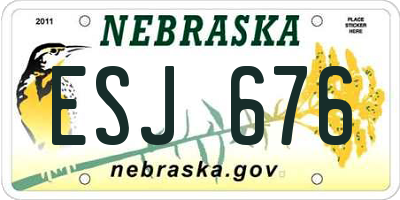 NE license plate ESJ676