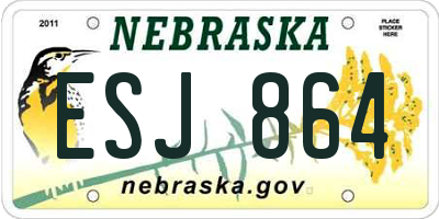 NE license plate ESJ864