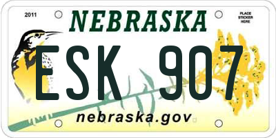 NE license plate ESK907