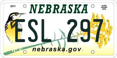 NE license plate ESL297