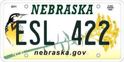 NE license plate ESL422