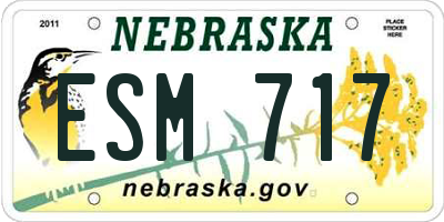 NE license plate ESM717
