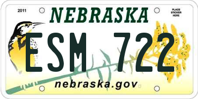 NE license plate ESM722