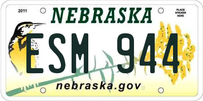 NE license plate ESM944