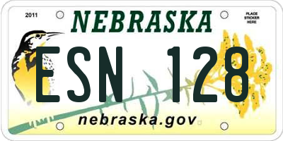 NE license plate ESN128
