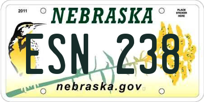 NE license plate ESN238