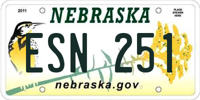 NE license plate ESN251