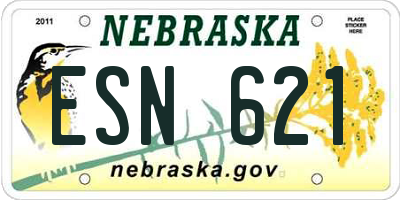 NE license plate ESN621