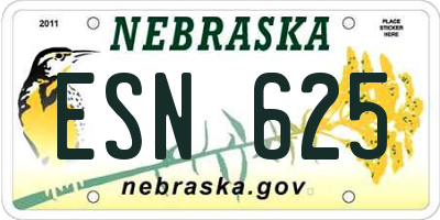 NE license plate ESN625