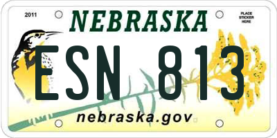 NE license plate ESN813