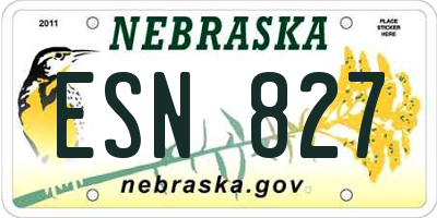 NE license plate ESN827