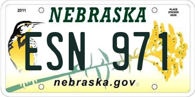 NE license plate ESN971