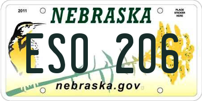 NE license plate ESO206