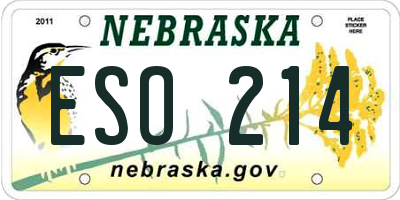 NE license plate ESO214