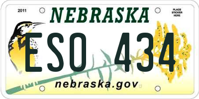 NE license plate ESO434