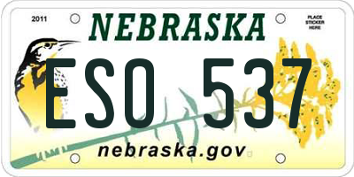 NE license plate ESO537