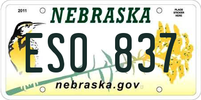 NE license plate ESO837