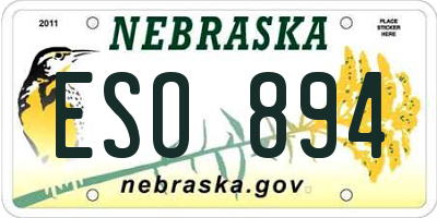 NE license plate ESO894