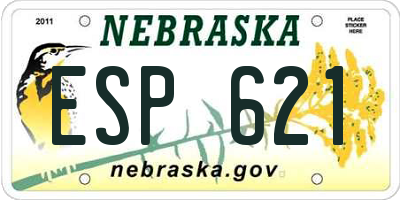 NE license plate ESP621