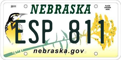 NE license plate ESP811
