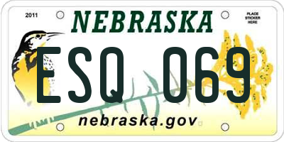 NE license plate ESQ069