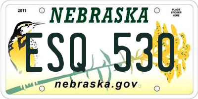 NE license plate ESQ530