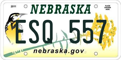 NE license plate ESQ557