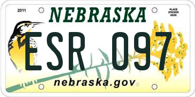 NE license plate ESR097