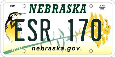 NE license plate ESR170