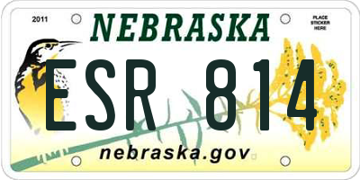 NE license plate ESR814