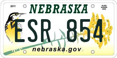 NE license plate ESR854