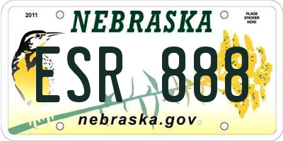NE license plate ESR888